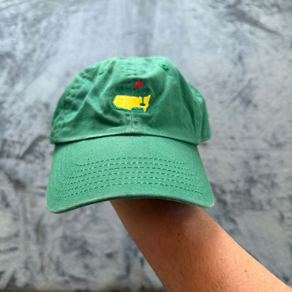 American Needle Green Hat with Yellow & Red Masters Logo